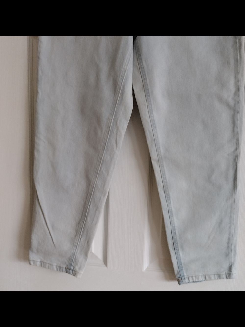 Light Blue Washed Denim High-Rise Tapered Jeans - Picture 3 of 9
